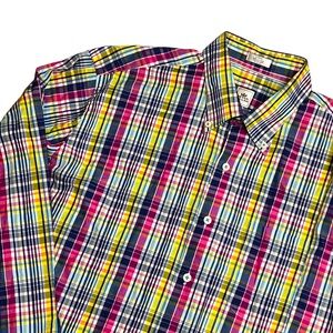 Peter Millar Cotton Long Sleeve button up‎ plaid shirt Men’s size Large